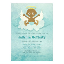 Little Angel - Boy - African American Custom Invitation