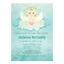 Little Angel - Girl - Caucasian Custom Announcement