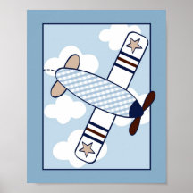 Little Aviator Airplane Nursery Wall Art Print