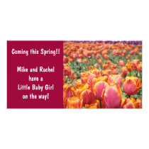 Little Baby Girl on the way! Spring Baby Born Card Photo Greeting Card