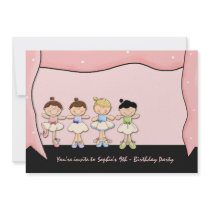 Little Ballerinas' Recital Birthday Invitation