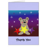 Little Bear with Stars Thank You Greeting Card