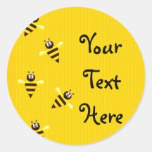 Little Bees Round Stickers
