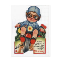 Little Biker Boy Vintage Valentine Postcards
