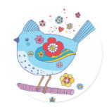 Little Bird Round Stickers