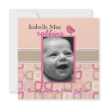 little birdie 5x5 double sided birth announcement
