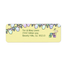 Little Birdie Baby Shower In Yellow Labels