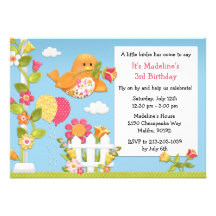 Little Birdie Birthday Party Invitation