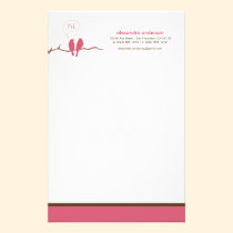 Little Birdies Custom Designer Stationery (pink) stationery