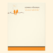 Little Birdies Custom Flat Note Cards (orange) invitations