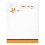 Little Birdies Custom Flat Note Cards (orange) Custom Announcement