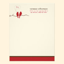 Little Birdies Custom Flat Note Cards (red) invitations