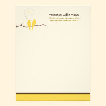 Little Birdies Custom Flat Note Cards (yellow) invitations