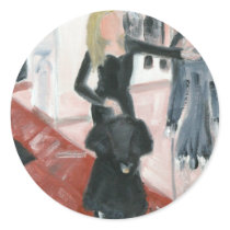 "Little Black Dresses" Round Stickers