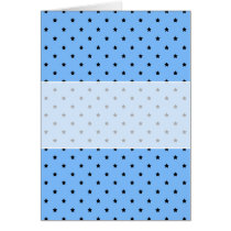 Little black stars on a light blue background. card