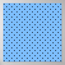 Little black stars on a light blue background. print