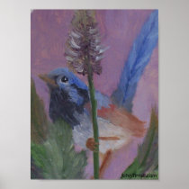 Little Blue Bird Painting Print