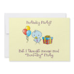 Little Blue Birdie Birthday Invitation