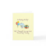 Little Blue Birdie Birthday Party Invites Card