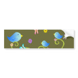 Little Blue Birdies Bumper Stickers