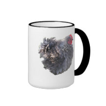Little Blue Frizzle Cochin Rooster Mugs