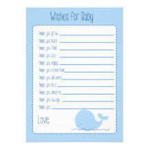 Little Blue Whale Wishes For Baby Card