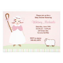 Little Bo Peep Baby Shower Invitation