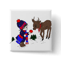 Little Boy and Reindeer Pin