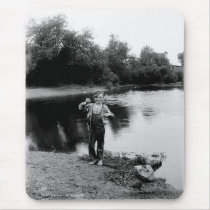 Little Boy Big Catch Mousepad