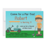 Little Boy Golfer Birthday Party Invitation