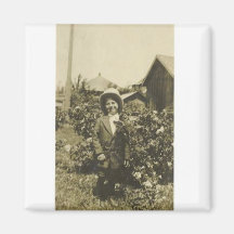 little boy in funny hat fridge magnet