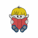 Little Boy Reading embroidered shirts