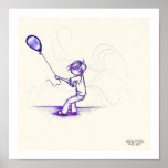 little boy with balloon poster