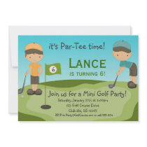 Little Boys Golf Birthday Party Invitation