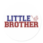 Little Brother Baseball Round Sticker