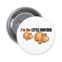 Little brother (hippo) pinback buttons