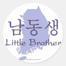 Little Brother (Korean) Round Stickers