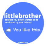 little brother round sticker