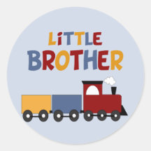 Little Brother Train Round Stickers