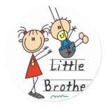 Little Brother with Big Sister Tshirts Round Stickers
