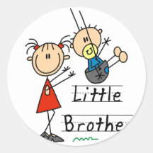 Little Brother with Big Sister Tshirts Round Stickers