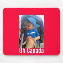 Little Canadian Celebrating on Canada Day Mousepads