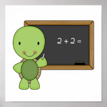 little chalkboard turtle poster