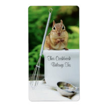 Little chef chipmunk bookplate shipping label