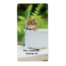 Little Chef chipmunk cookbook bookplate Shipping Labels
