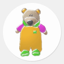 LIttle Clown Bear Cartoon Sticker