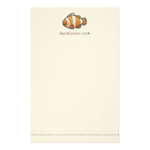 Little Clown Fish Personalized Kids Sationery Stationery Design