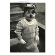 little clown kid greeting card
