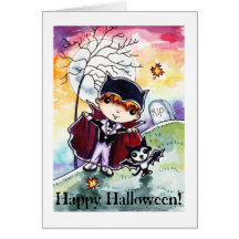 Little Count Batty halloween greeting card