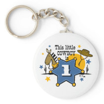 Little Cowboy 1st Birthday Keychain